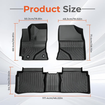 Findmall 3PCS Floor Mats Black TPE Replacement for Corolla 2014-2019