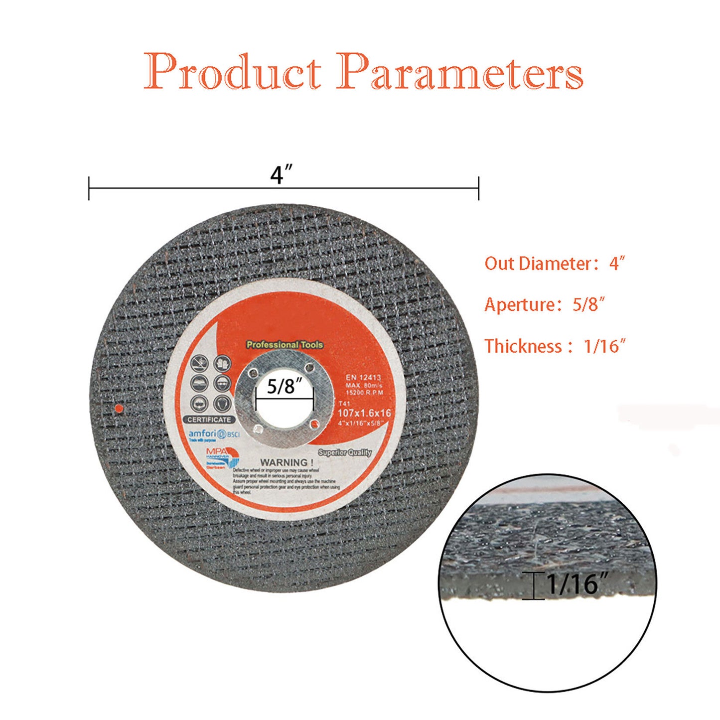 findmall 50Pcs Cut Off Wheels 4 Inch x 1/16 Inch x 5/8 Inch Arbor Cutting wheels Fit For Cutting Stainless Steel and Ferrous Metals