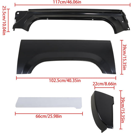 Findmall 8-Piece Rocker Panel Cab Corner and Wheel Arch Repair Kit for 1973-1987 Chevrolet GMC C/K Standard Cab