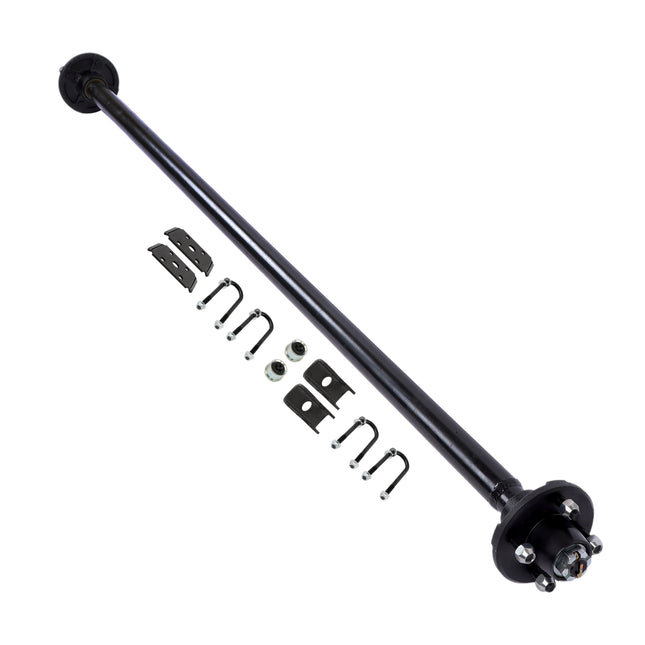 Findmall 2,000 lb Trailer Axle with U-Bolt Kit, 4 on 4 in, 71 in Hub Face