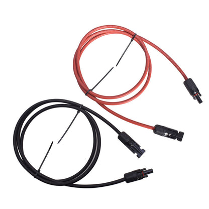 findmall A Pair of 12AWG Solar Panel Extension Cable 5 Feet Red and Black Cable Wire Connector