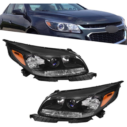 Findmall Headlight Assembly Replacement for Malibu Black Left LH Right RH