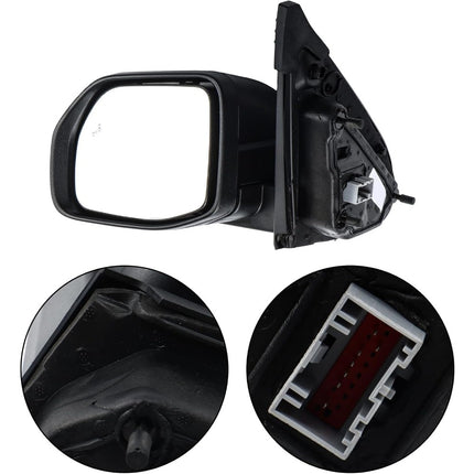 Findmall Driver Left Side Power Heated Mirror Replacement for Maverick 2022-2024 Replacement for NZ6Z17683L w/Blind Spot Matte Black Electric 7-Pin Connector Compatible