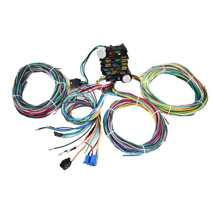 Findmall Wiring Harness Kit Universal 21 Circuit Replacement for Hotrods Street Rod Hot Wires Extra Long Wires