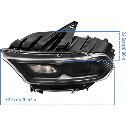 Findmall Driver Side Headlights Assembly with Halogen Turn Signal Replacement for Durango 2021-2023 Housing Black Lamp LH 1PC 68433779AF
