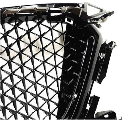 Findmall Front Upper Honeycomb Grille for 2017-2018 Mazda 3, Black, Without Sensor Hole