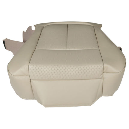 Findmall Beige Driver Side Bottom Perforated Leather Seat Cover Replacement for 2011-2014 F150 Lariat