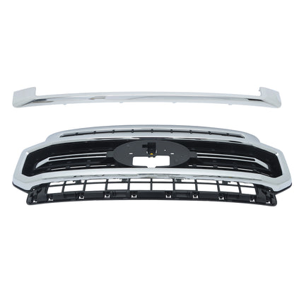 Findmall Chrome and Black Mesh Front Hood Grille Replacement for F-250 Super Duty 2020-2022