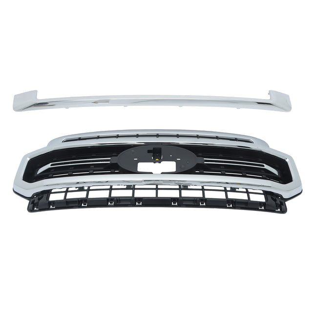 Findmall Chrome and Black Mesh Front Hood Grille Replacement for F-250 Super Duty 2020-2022