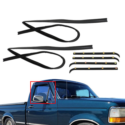 Findmall Window Sweep & Run Channel Weatherstrip Kit for 1987-1996 Ford F-Series, 6-Piece