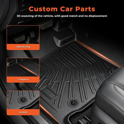 Findmall 3PCS Floor Mats TPE Replacement for Tundra CrewMax Cab 2014-2021
