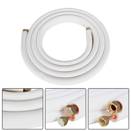 findmall 16FT Air Conditioning Copper Tubing Hose Extension 3/8" and 5/8" Twin Copper Hoses Insulated Copper Hoses Fit for Mini Split Air Conditioner