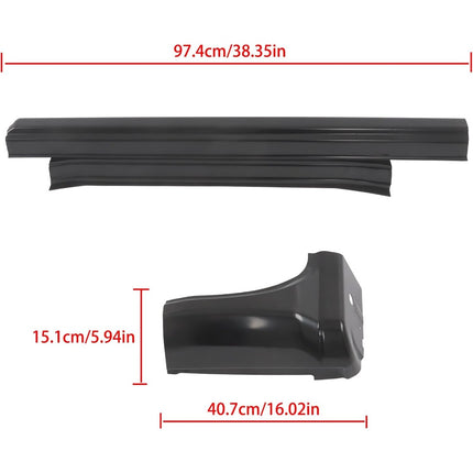 Findmall 6-Piece Slip-On Rocker Panel and Cab Corner Kit for 2014-2018 Chevrolet Silverado GMC Sierra Crew Cab, Black