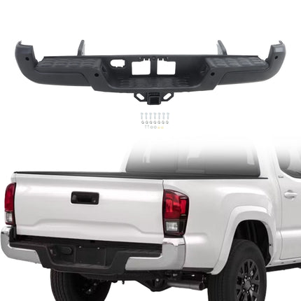 Findmall Black Rear Step Bumper for 2016-2023 Toyota Tacoma, TO1103134