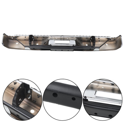 Findmall Chrome Rear Step Bumper for 2004-2015 Nissan Titan, NI1103111
