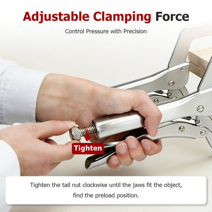 findmall 5PCS 6" & 11" C-Clamp Locking Pliers Set – Adjustable Swivel Pad Vise Grip Pliers for Woodworking, Welding & Metalwork