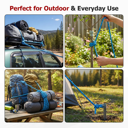 findmall 3/8 In x 100FT 48 Braided Polyester Tree Work Rope – Heavy Duty Rigging Cord with 3250 Lbs Breaking Strength for Outdoor, Swing & Camping