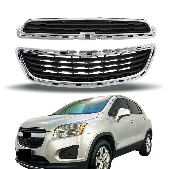 Findmall 2-Piece Chrome Front Upper and Lower Grille Set Replacement for Trax 2014-2016