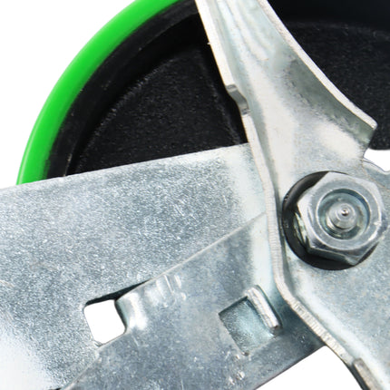 Findmall 4 Pack 6 Inch Polyurethane Swivel Caster Wheels with Total Lock Brake, Plate Mount, Heavy Duty Replacement Casters for Toolboxes, Workbenches & Industrial Equipment