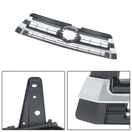 Findmall Front Upper Grille for 2017-2019 Toyota Highlander, Black and Silver