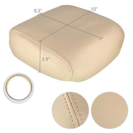 Findmall Beige Leather Armrest Center Console Lid Cover Skin Replacement for 2009-2015 Honda Pilot