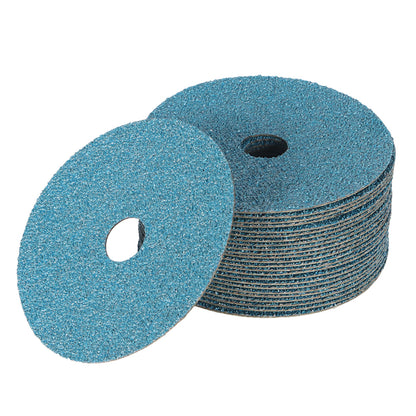 findmall Abrasives 25Pcs Fiber Disc 4-1/2 Inch Zirconia Resin Fiber Grinding and Sanding Discs 7/8 Inch Center Hole 36 Grit