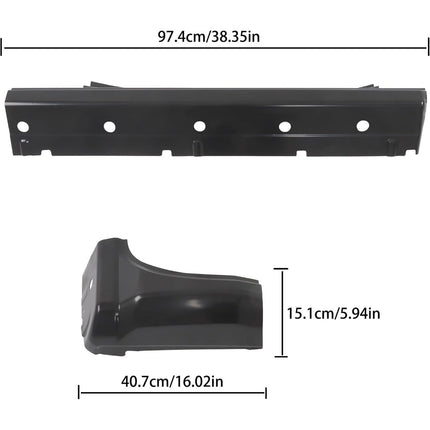 Findmall 6-Piece Slip-On Rocker Panel and Cab Corner Kit for 2014-2018 Chevrolet Silverado GMC Sierra Crew Cab, Black