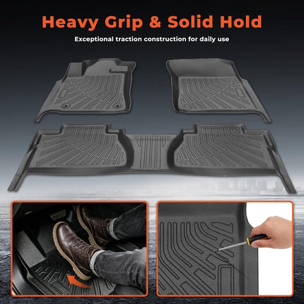 Findmall 3PCS Floor Mats TPE Replacement for Tundra CrewMax Cab 2014-2021