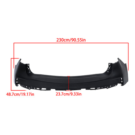 Findmall Rear Upper Bumper Cover for 2017-2020 Acura MDX, No Sensor Holes, Primed