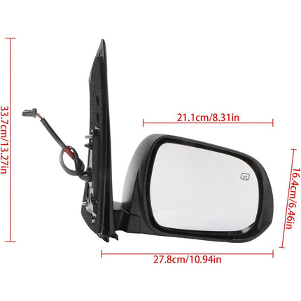Findmall Side Mirror Assembly for 2011-2012 Sienna, Passenger Side, Power, Heated, 5-Pin