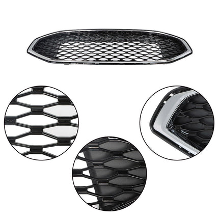 Findmall Chrome and Black Mesh Front Grille Replacement for Fusion 2017-2018 HS7Z-8200-AA