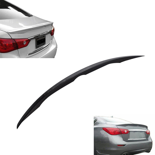 Findmall Painted Glossy Black Trunk Lid Spoiler Wing Replacement for 2014-2021 Infiniti Q50 JDM VIP