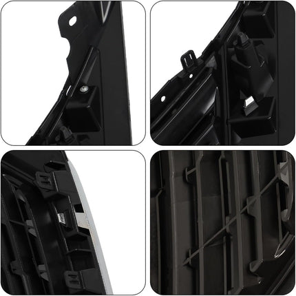 Findmall Front Upper Grille for 2016-2018 Nissan Altima, Black with Chrome Trim