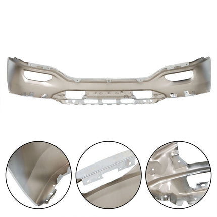 Findmall Chrome Steel Front Bumper Face Bar without Parking Sensor Holes Replacement for 2016-2018 GMC Sierra 1500, 23243501, GM1002867