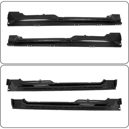 Findmall Rocker Panel Guard Pair for 2009-2014 Ford F-150, Black