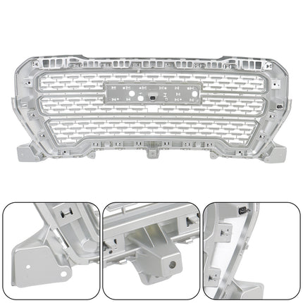 Findmall Front Upper Mesh Grille for 2019-2021 GMC Sierra 1500, Silver