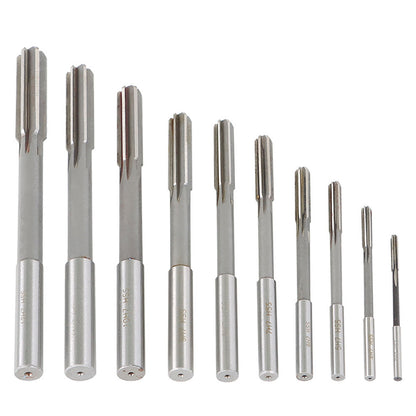 findmall 10PCS Reamer Set 1/8-15/32 inch Chucking Reamer Set H7 HSS Straight Flute Straight Shank Chucking Machine Cutter Milling Reamer Kit for Lathe Machine