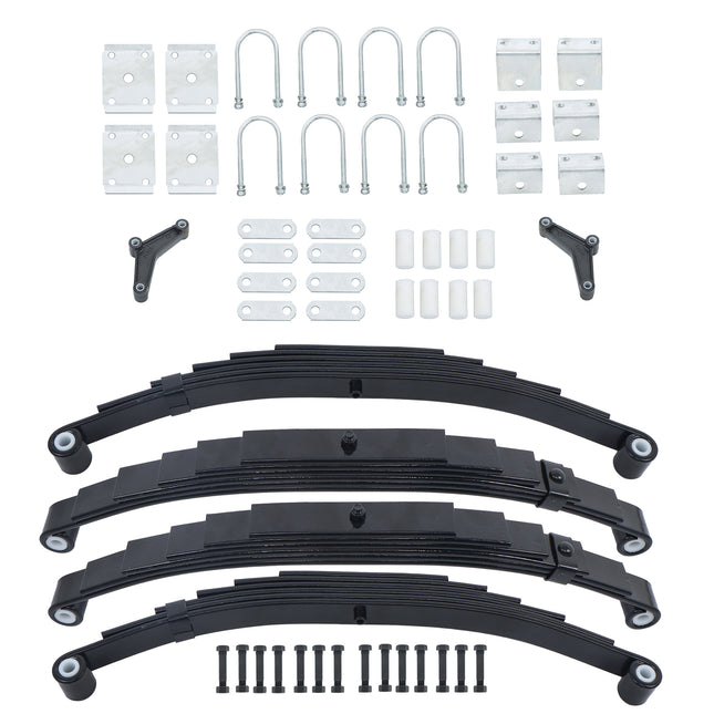 Findmall 4-Spring 6-Leaf Double-Eye Trailer Suspension Kit, 3,500 lb per Spring with Equalizers and U-Bolts