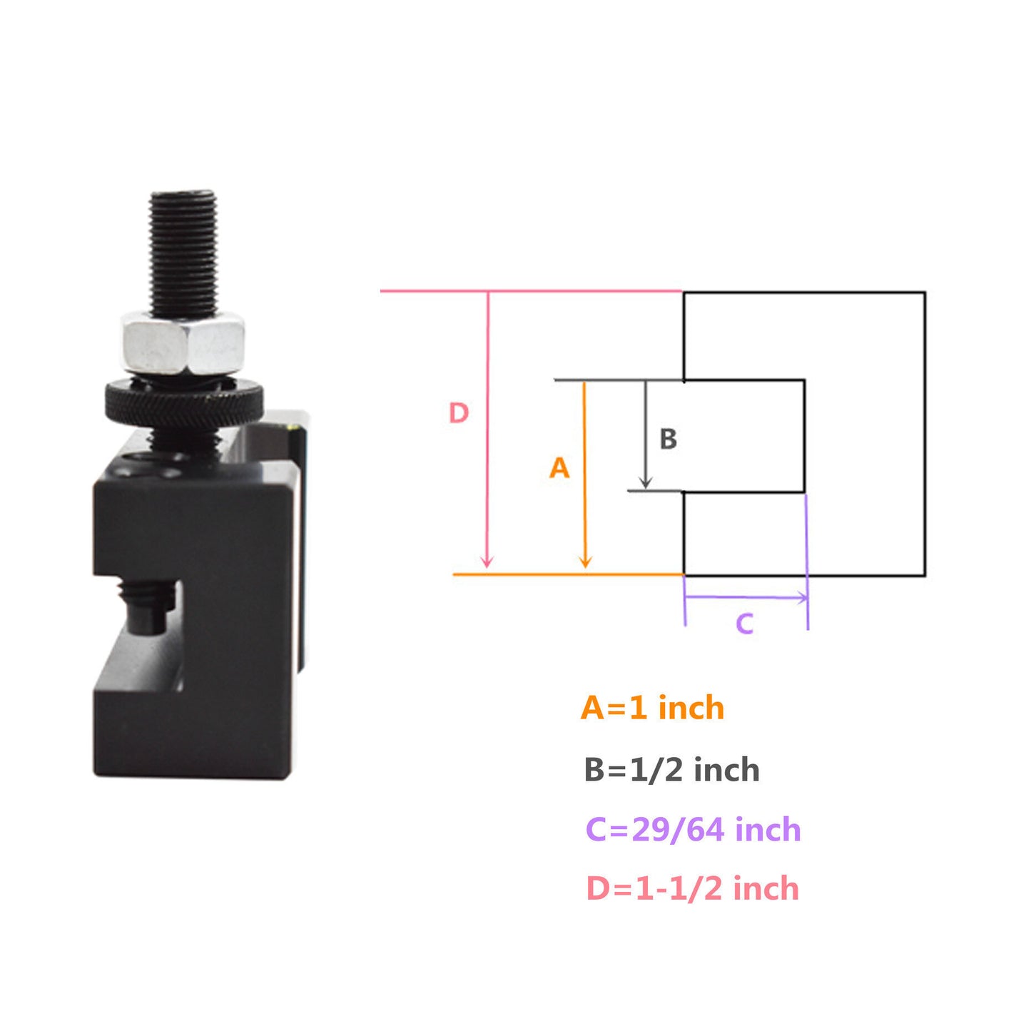 findmall AXA 2Pcs #1 Quick Change 250-101 Tool Post Turning Facing Holder Fit for Use with AXA Tool Post 250-100 250-111