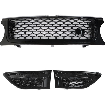 Findmall Front Grille and Side Vent Set for 2010-2013 Land Rover Range Rover Sport L320, Black