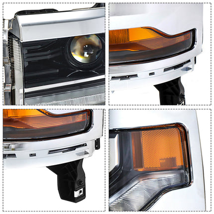 Findmall Headlight Assembly Replacement for Silverado 1500 Left LH Chrome