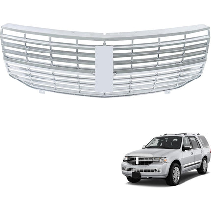 Findmall Front Upper Mesh Grille for 2007-2014 Lincoln Navigator, Chrome