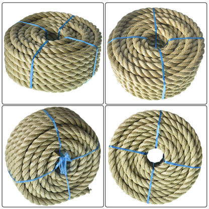 3/4 inch 1 inch Diameter Twisted Manila Rope, Twisted 3 Strand, Polypropylene Rope for Indoor Outdoor Use for Landscaping, Tug of War, Projects and Tie Downs