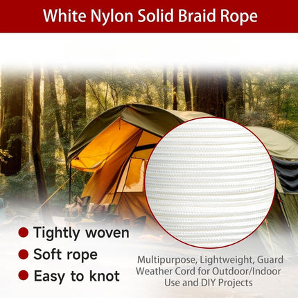Findmall Nylon Solid Braid Rope with Spool, Durable Utility Cord for Outdoor, Camping, Boating, DIY & General Purpose Use