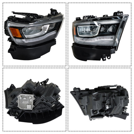 Findmall Headlight Assembly Replacement for Ram 1500 Left LH Headlamp