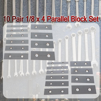 Findmall 10 Pair 1/8" x 4" Precision Parallel Block Set, ±0.0002" Hardened Alloy Steel Machinist Gage Gauge Tool Blocks with Storage Box