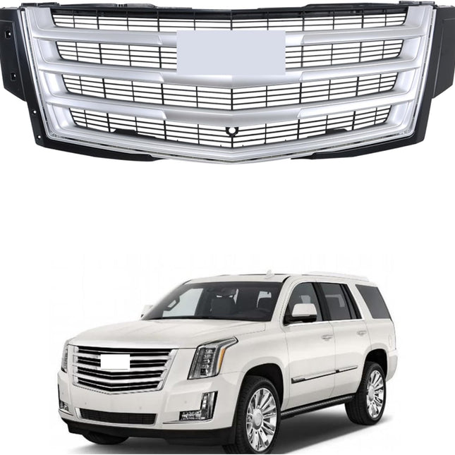 Findmall 3-Piece Front Bumper Grille Hood Molding and Lower Face Bar Kit Replacement for Escalade 2015-2020 GM1235129 GM1036178