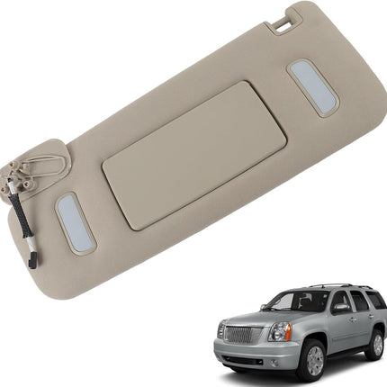Findmall Sun Visor Mirror Gray Replacement for 2007-2014 Silverado Tahoe Yukon Suburban Escalade for 22850306 22850310