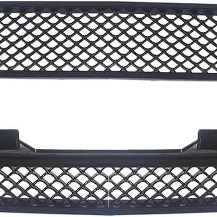 Findmall 2-Piece Glossy Black Front Hood Bumper Grille Set Replacement for Avalanche 2007-2013, Tahoe and Suburban 2007-2014