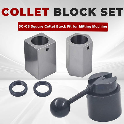 findmall 5C Collet Block Set Hex 5C-CB, Square Collets and Closer for Milling Machine